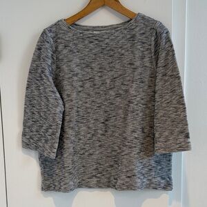 Pure Jill Women’s Gray Women's 3/4 sleeve Cotton Top, size Large